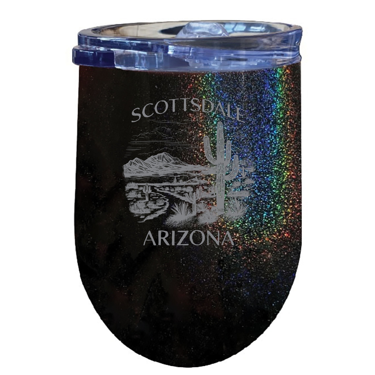 Scottsdale Arizona Souvenir 12 Oz Engraved Insulated Wine Stainless Steel Tumbler - White,,Single Unit