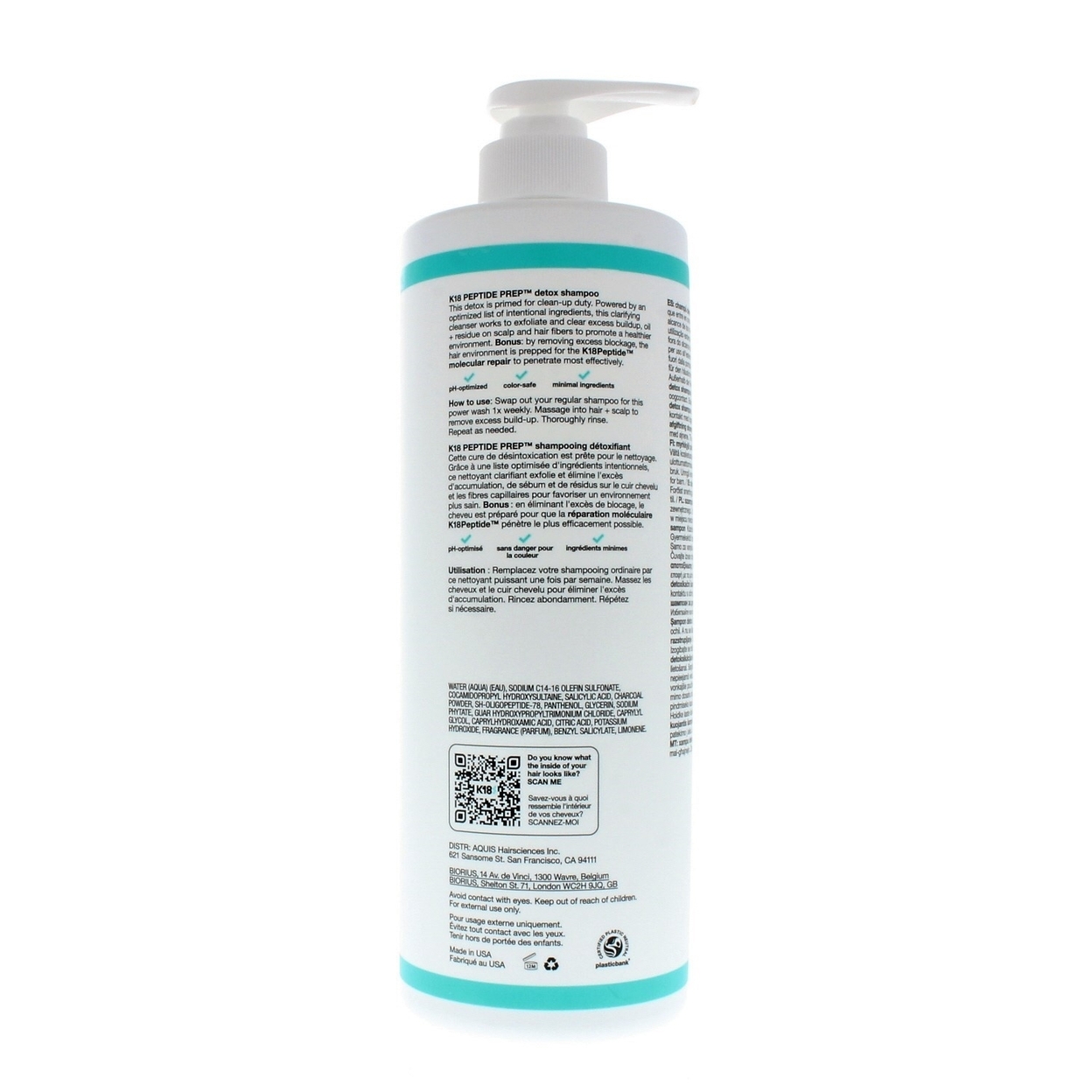 K18 Biomimetic Hairscience Peptide Prep Detox Shampoo 32oz/946ml