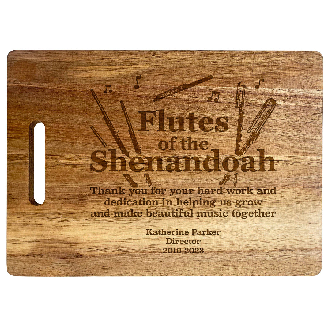 Flutes Of The Shenandoah Acacia Wood Cutting Board 10 Inch X 14 Inch