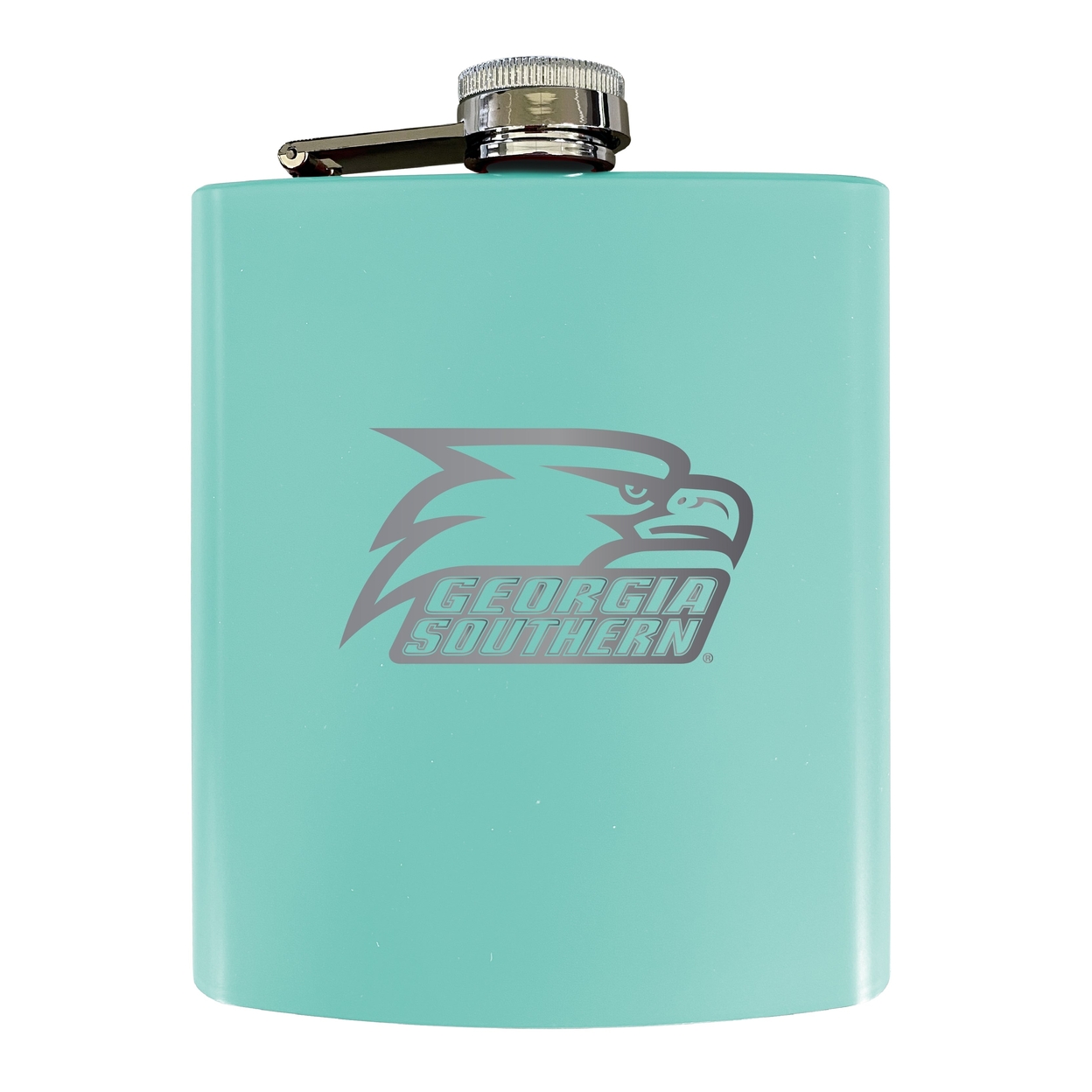Georgia Southern Eagles Stainless Steel Etched Flask - Choose Your Color - Seafoam