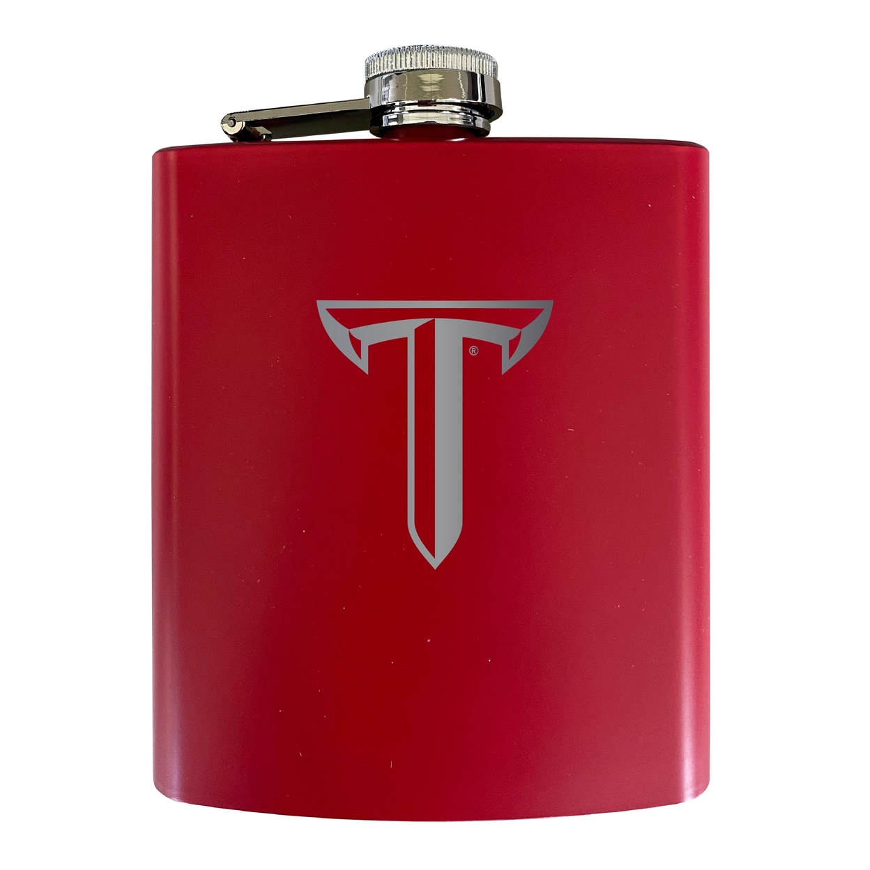 Troy University Stainless Steel Etched Flask - Choose Your Color - Red