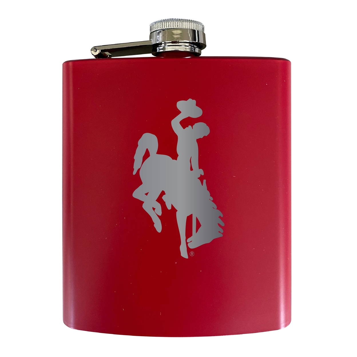 University Of Wyoming Stainless Steel Etched Flask - Choose Your Color - Navy