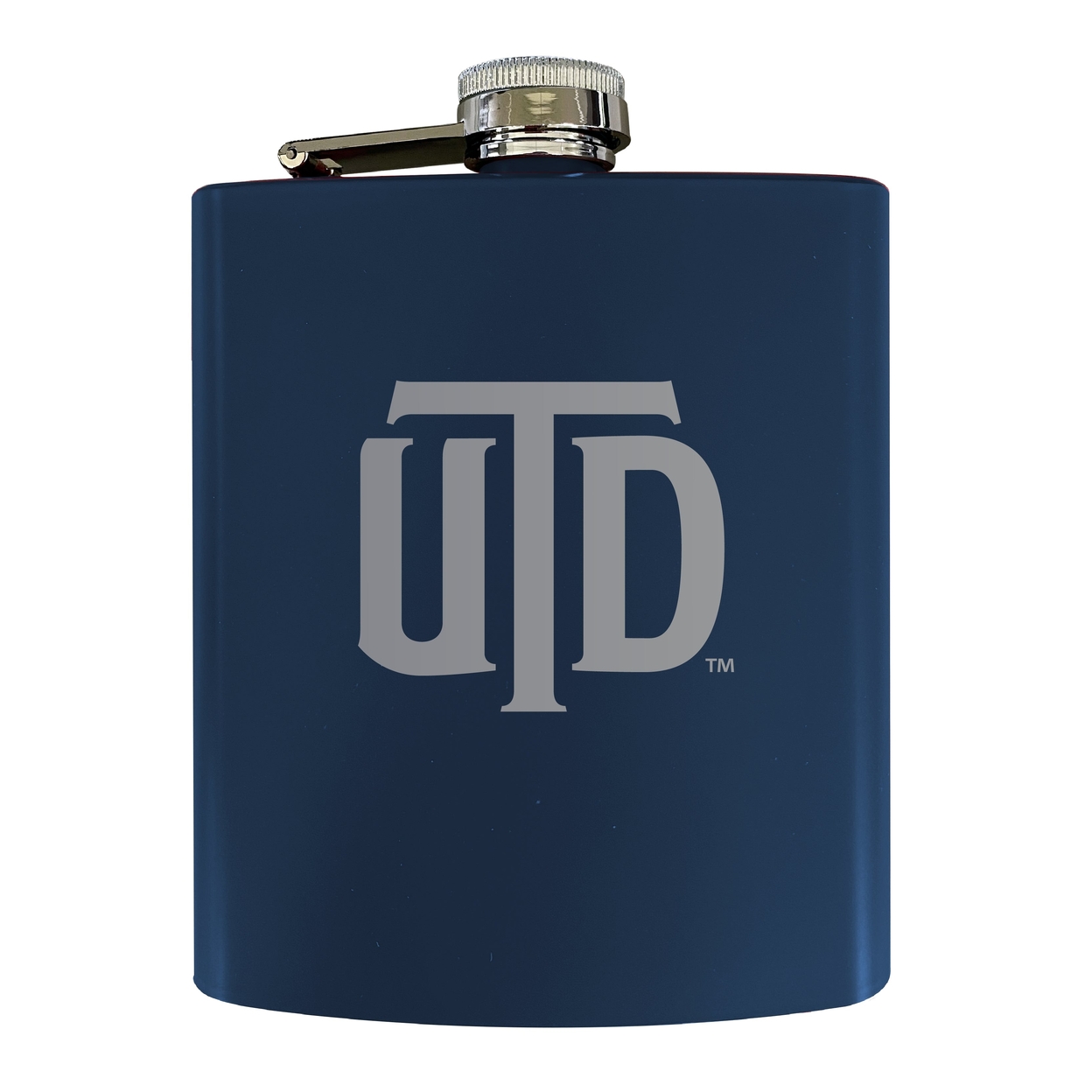 University Of Texas At Dallas Stainless Steel Etched Flask - Choose Your Color - Seafoam