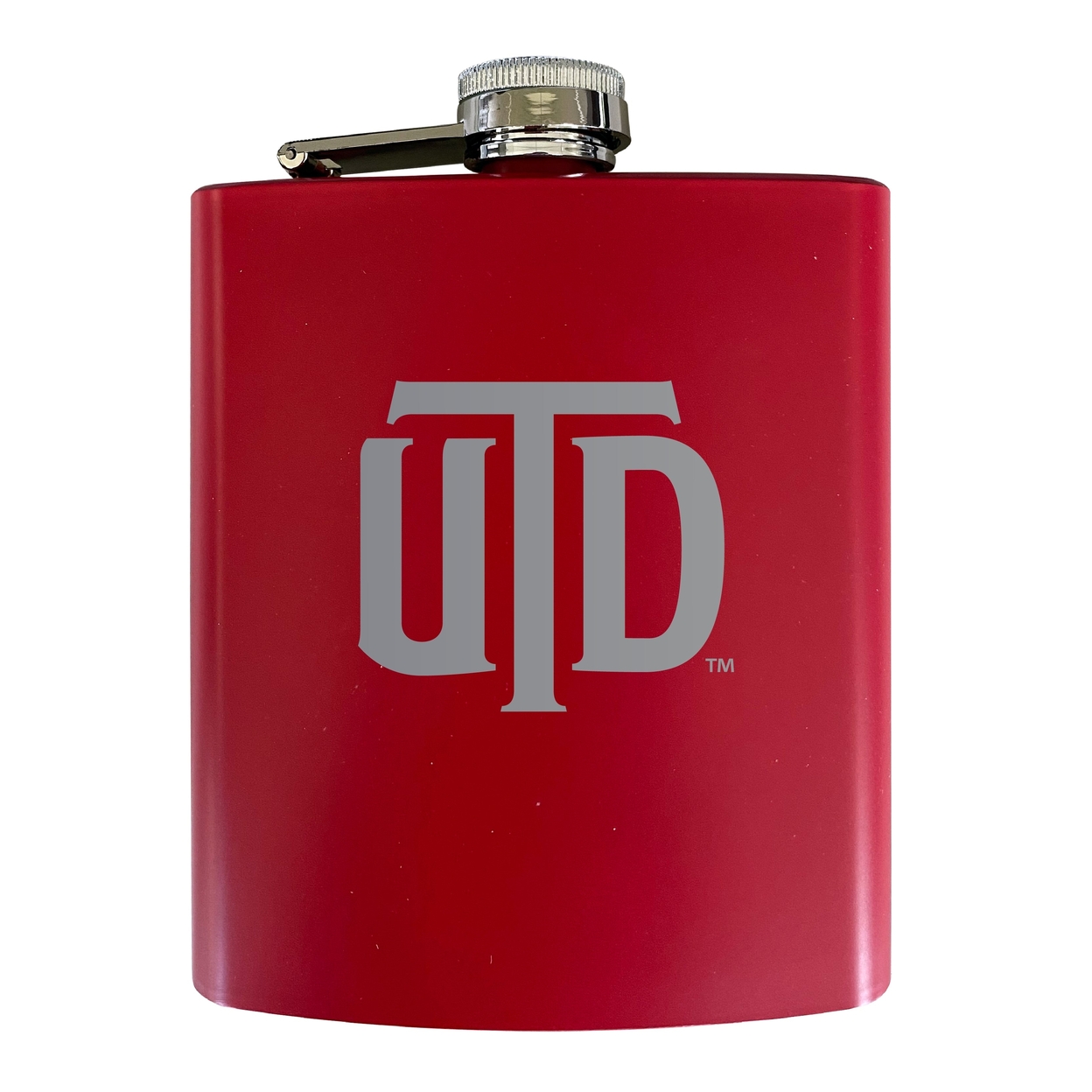 University Of Texas At Dallas Stainless Steel Etched Flask - Choose Your Color - Red