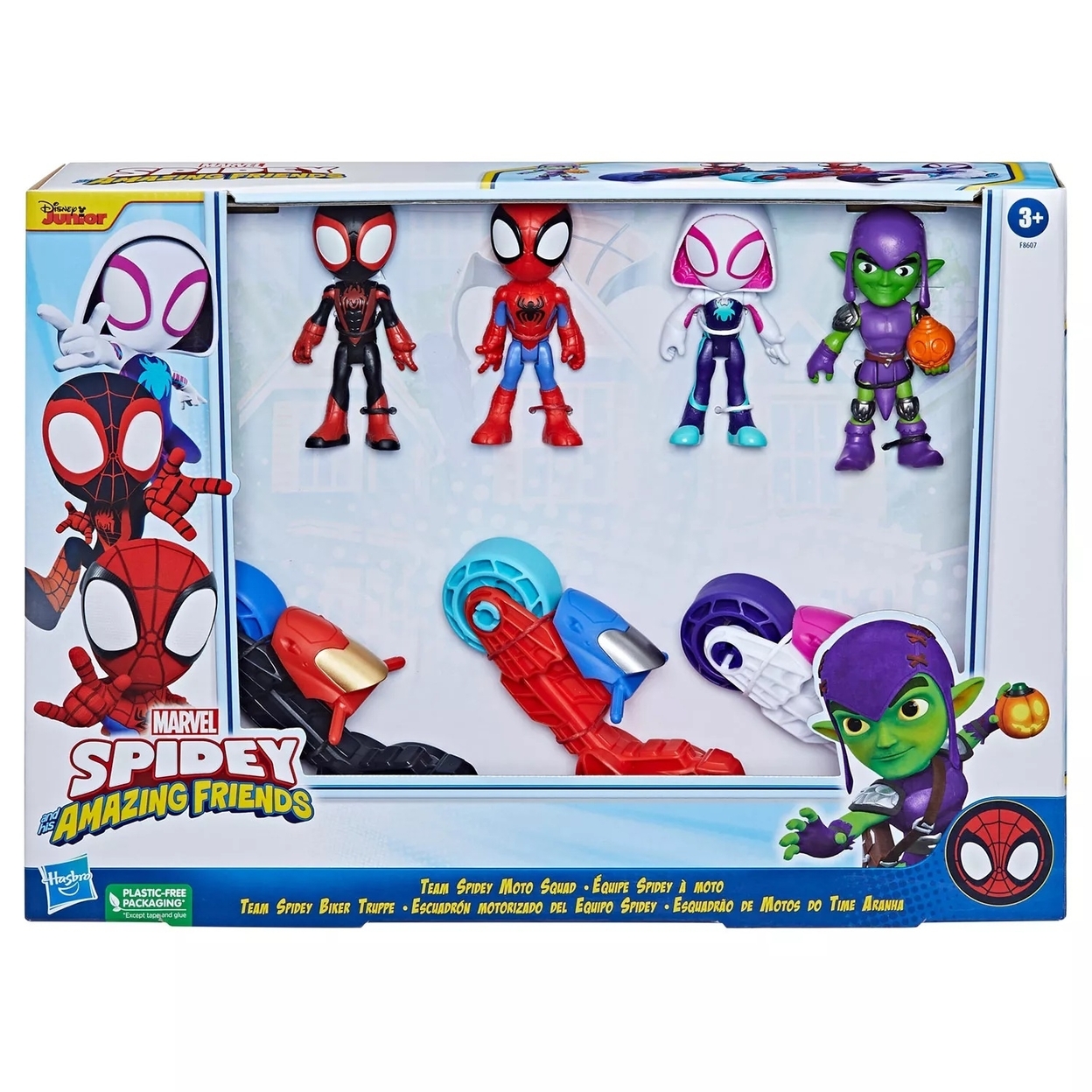 Spidey And Friends Team Spidey Moto Squad Action Figures & Motorcycle Set