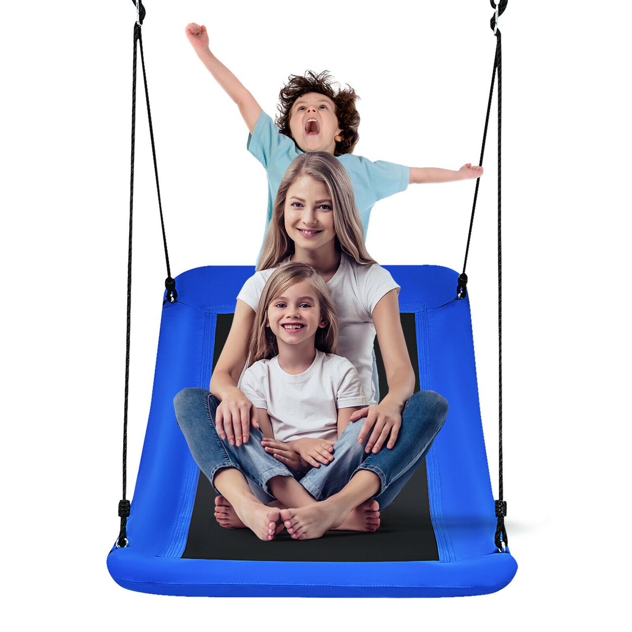 700lb Giant 60'' Platform Tree Swing For Kids And Adults - Blue