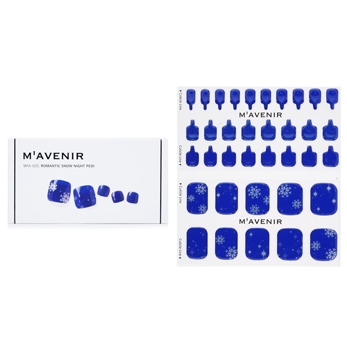 Mavenir Nail Sticker (Blue) - # Romantic Snow Night Pedi 36pcs