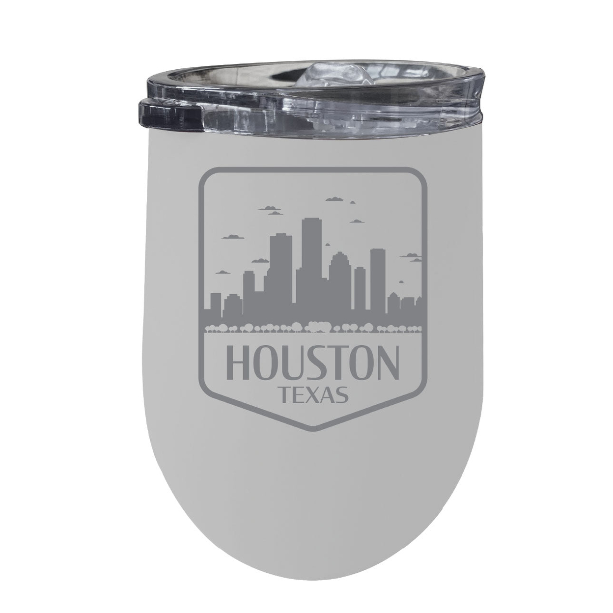 Houston Texas Souvenir 12 Oz Engraved Insulated Wine Stainless Steel Tumbler - White,,2-Pack
