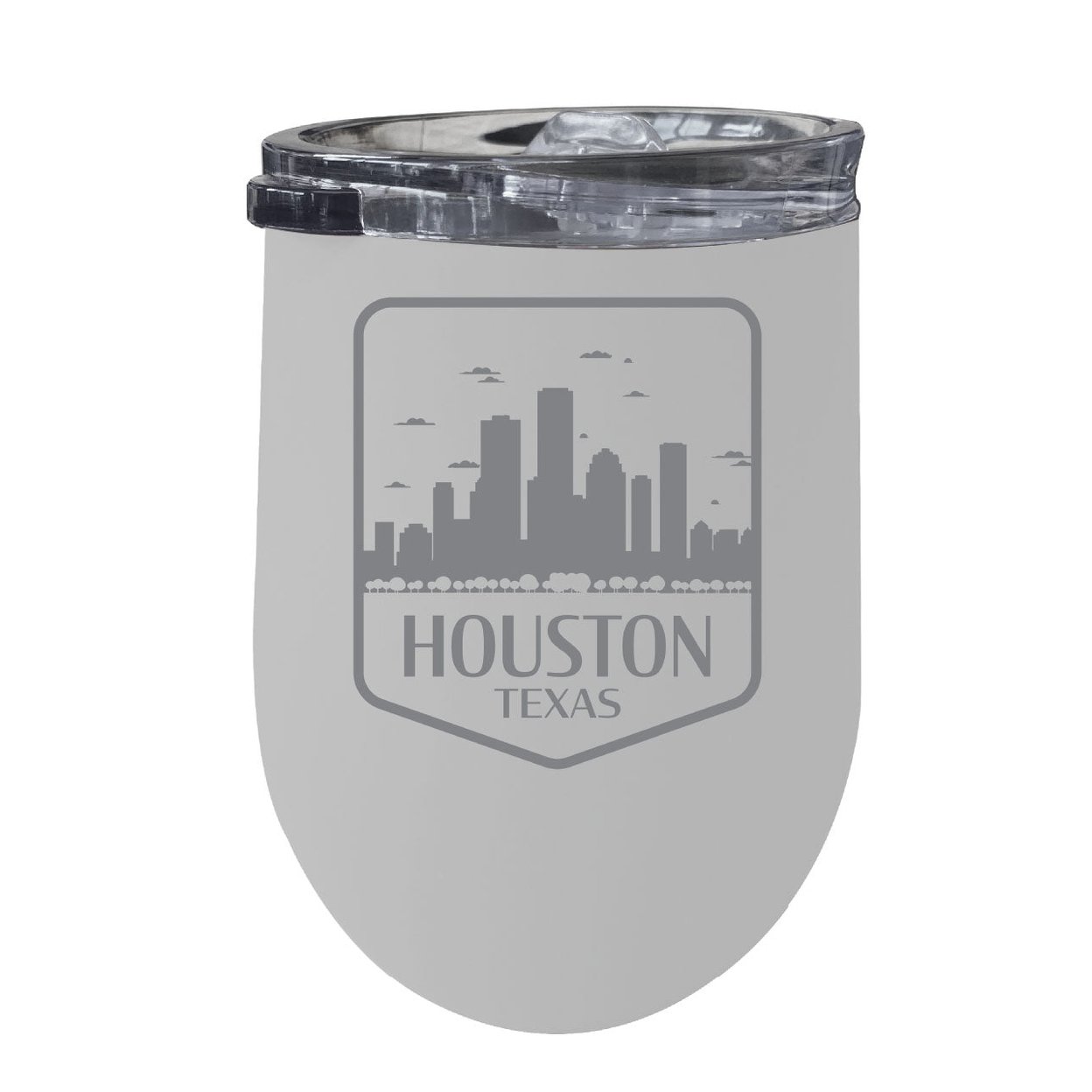 Houston Texas Souvenir 12 Oz Engraved Insulated Wine Stainless Steel Tumbler - White,,4-Pack