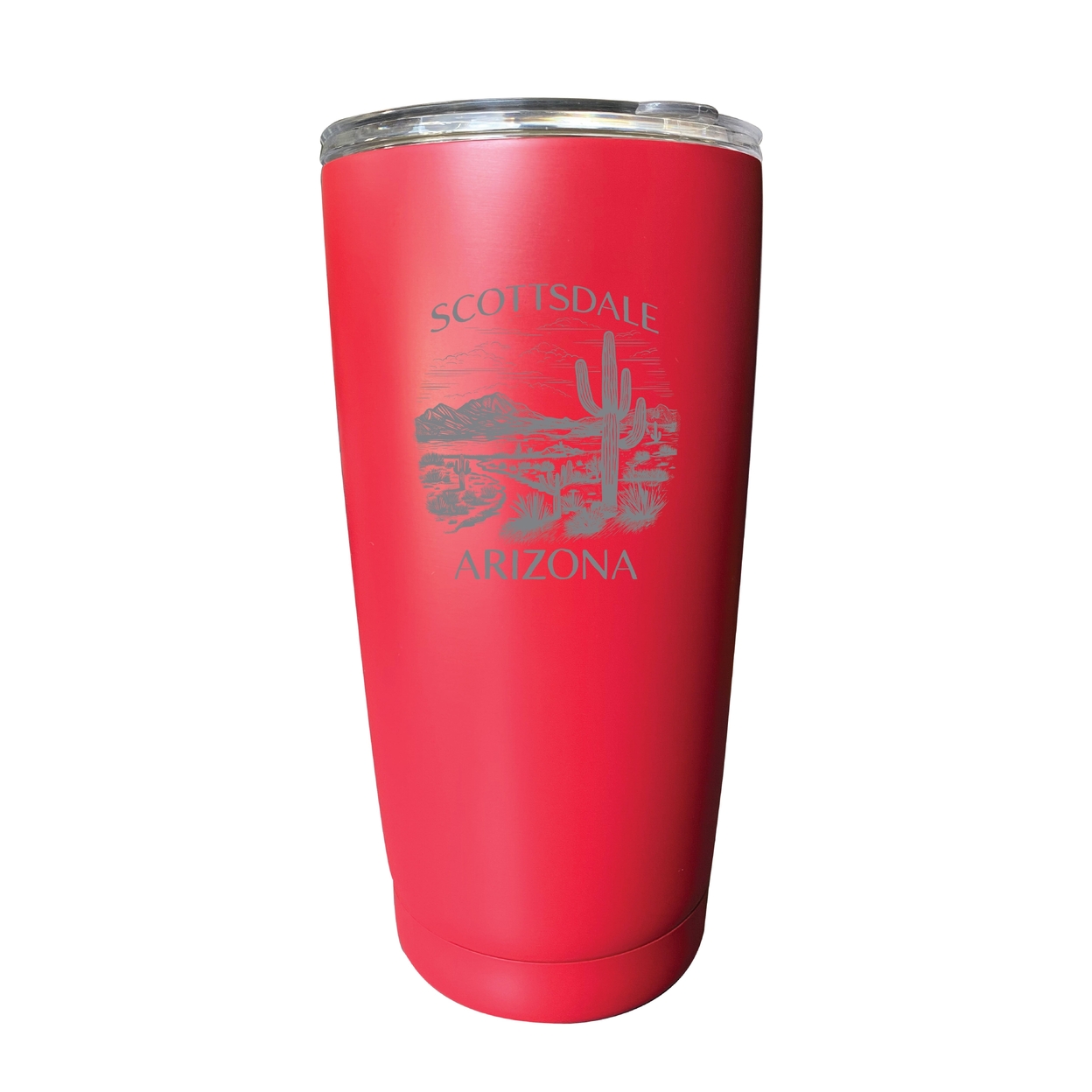 Scottsdale Arizona Souvenir 16 Oz Engraved Stainless Steel Insulated Tumbler - Pink,,4-Pack