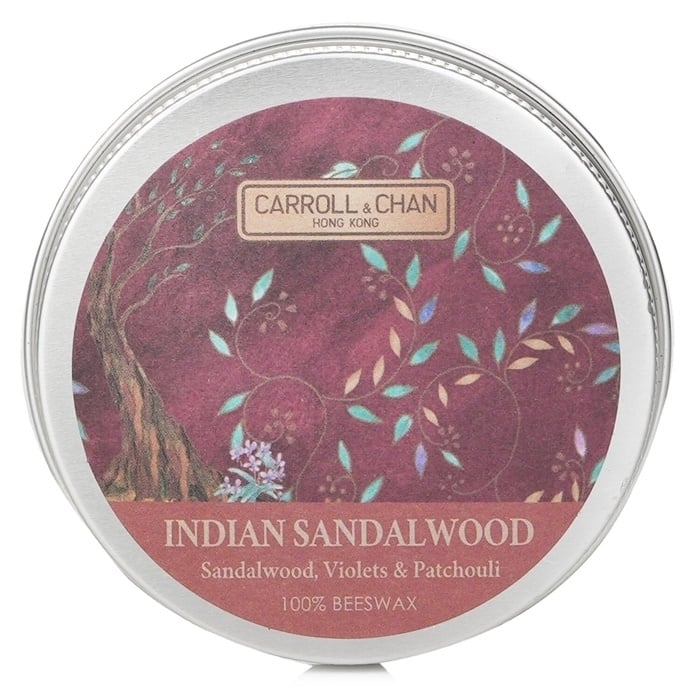 Carroll & Chan 100% Beeswax Mini Tin Candle - # Indian Sandalwood (Sandalwood Violets & Patchouli) 1pcs