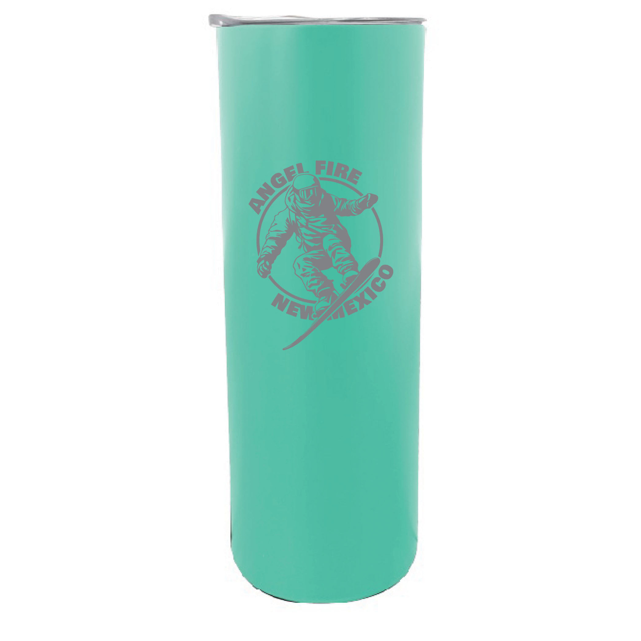 Angel Fire New Mexico Souvenir 20 Oz Engraved Insulated Stainless Steel Skinny Tumbler - Gray Glitter,,Single Unit