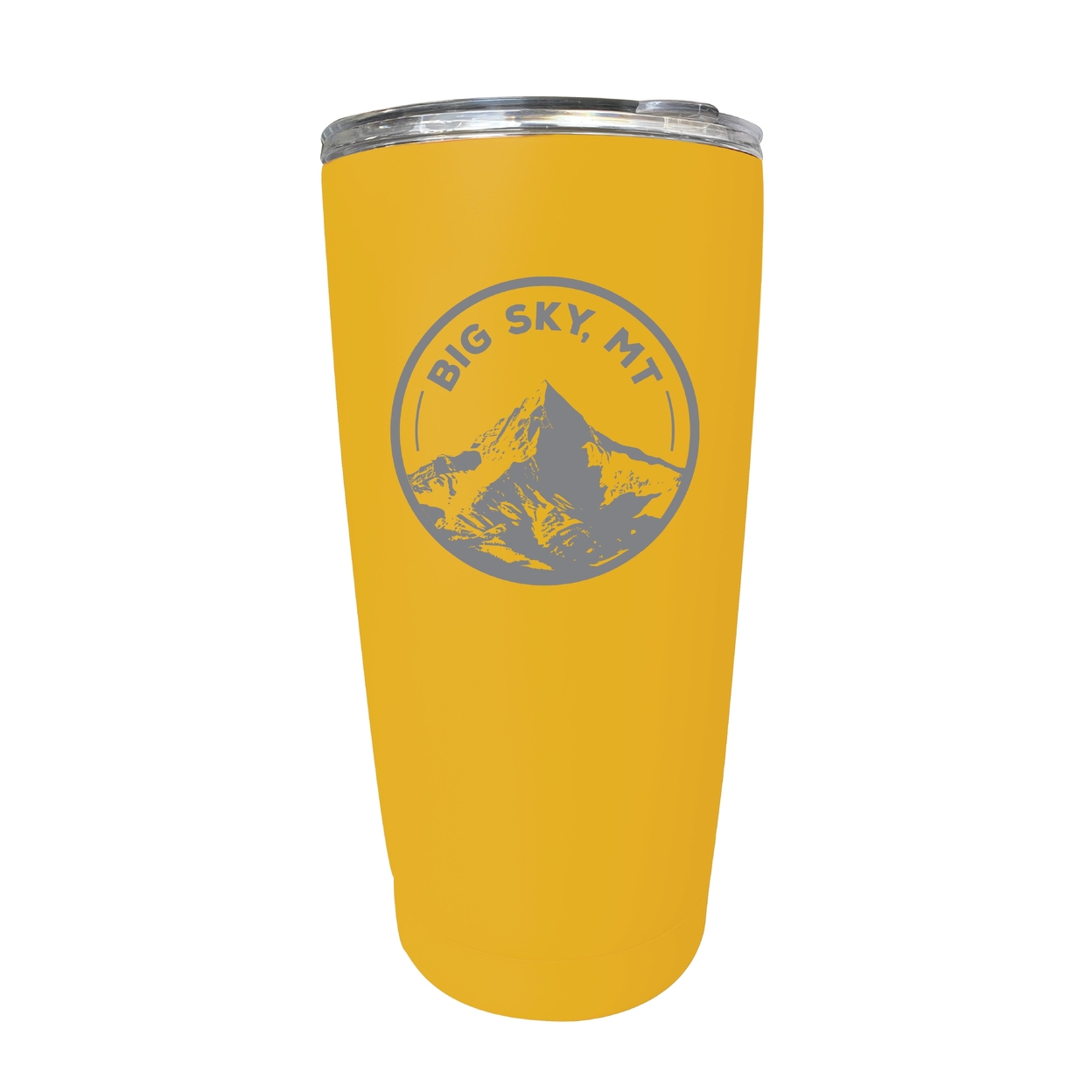 Big Sky Montana Souvenir 16 Oz Engraved Stainless Steel Insulated Tumbler - Yellow,,4-Pack