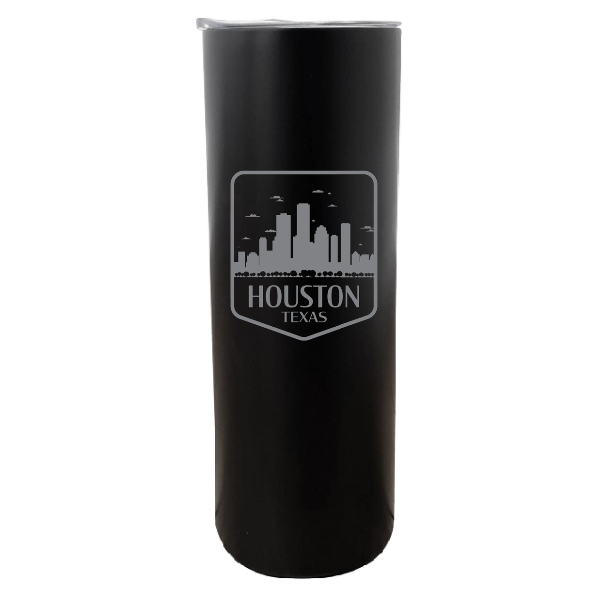 Houston Texas Souvenir 20 Oz Engraved Insulated Stainless Steel Skinny Tumbler - Black,,2-Pack