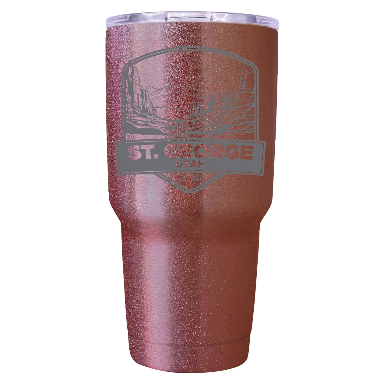 St. George Utah Souvenir 24 Oz Engraved Insulated Stainless Steel Tumbler - Coral,,Single Unit