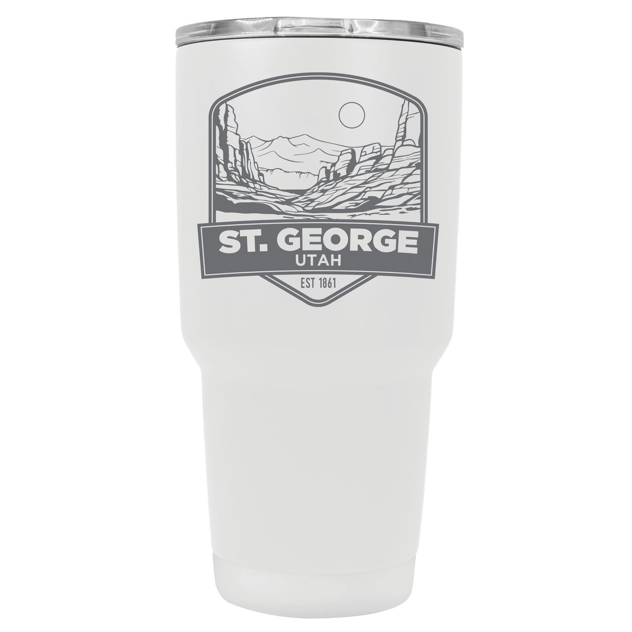 St. George Utah Souvenir 24 Oz Engraved Insulated Stainless Steel Tumbler - Rose Gold,,2-Pack