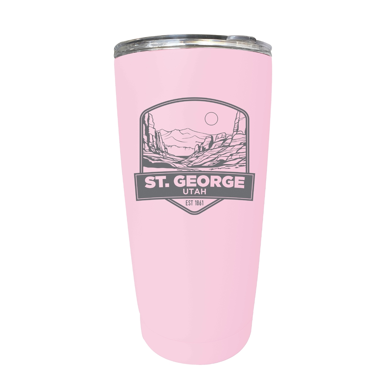 St. George Utah Souvenir 16 Oz Engraved Stainless Steel Insulated Tumbler - Pink,,4-Pack
