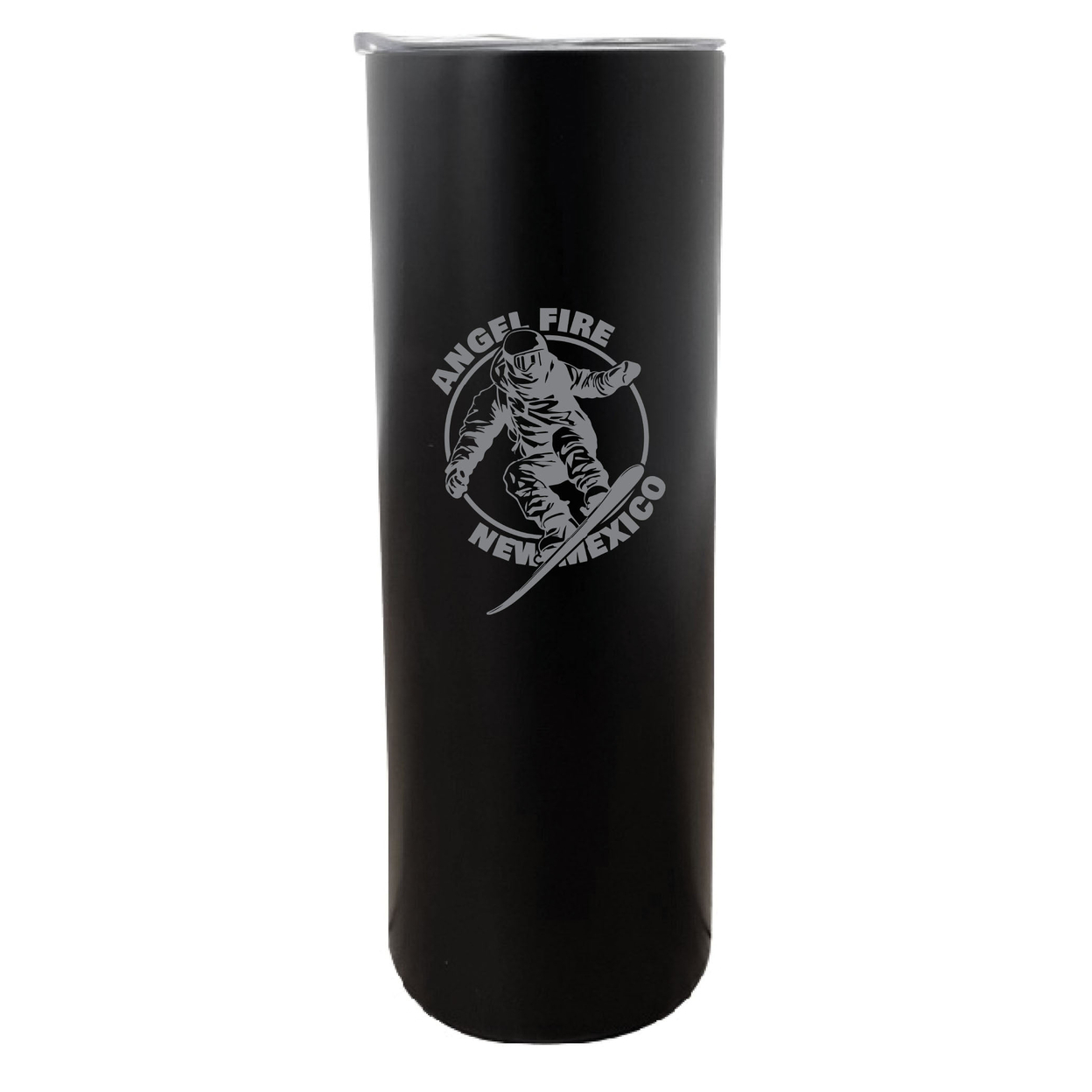 Angel Fire New Mexico Souvenir 20 Oz Engraved Insulated Stainless Steel Skinny Tumbler - Black,,4-Pack