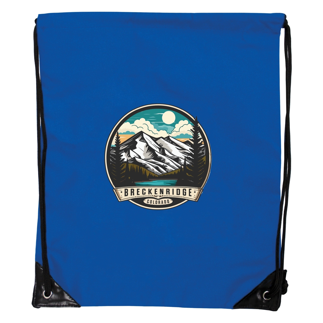 Breckenridge Colorado Design A Souvenir Cinch Bag With Drawstring Backpack Black - Orange