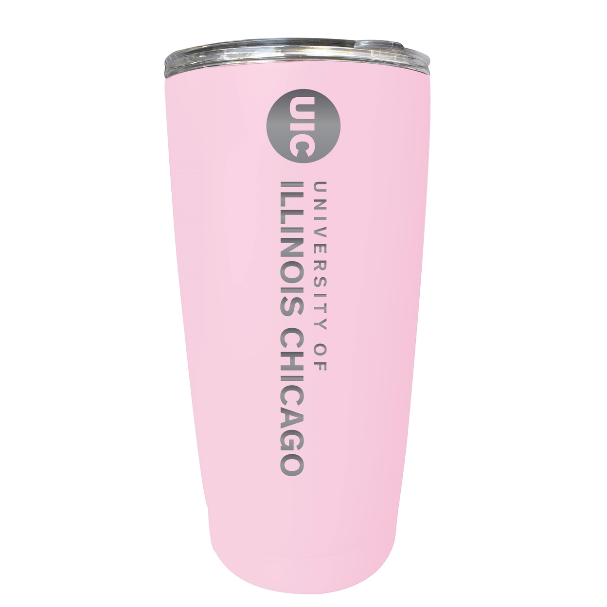 University Of Illinois At Chicago 16 Oz Stainless Steel Etched Tumbler - Choose Your Color - Pink