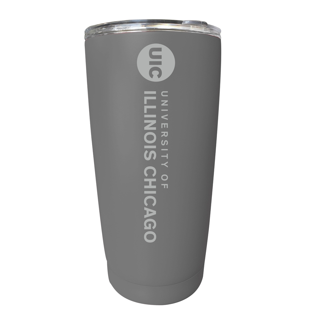 University Of Illinois At Chicago 16 Oz Stainless Steel Etched Tumbler - Choose Your Color - Gray