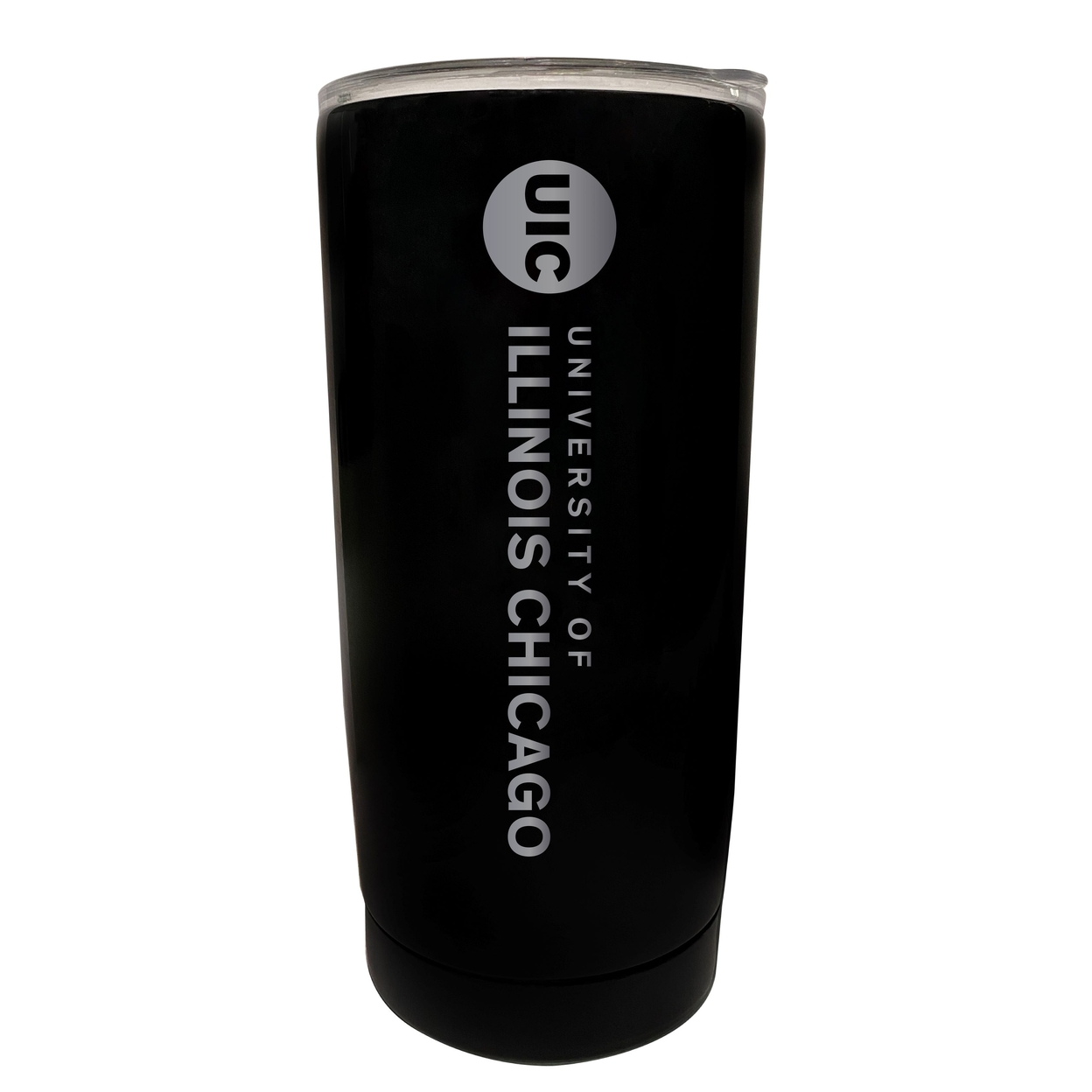 University Of Illinois At Chicago 16 Oz Stainless Steel Etched Tumbler - Choose Your Color - Black
