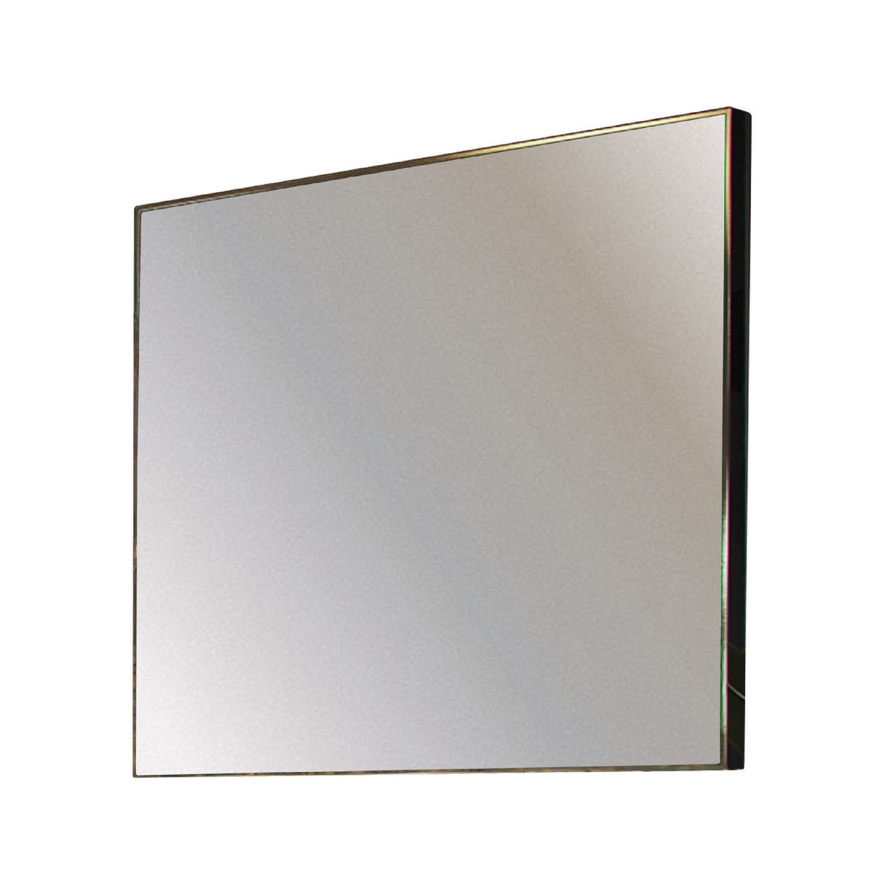 Cid Lue 32 Inch Square Mirror, Sleek Metal Frame, Landscape Orientation- Saltoro Sherpi