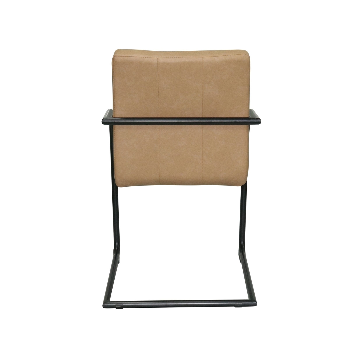 Cid Tina 22 Inch Dining Chair, Set Of 2, Vegan Faux Leather, Tufted, Tan- Saltoro Sherpi