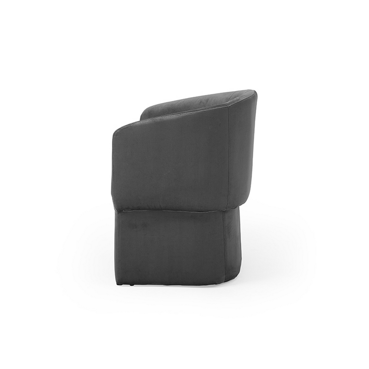 26 Inch Modern Dining Chair, Dark Gray Velvet Fabric, Curved Backrest - Saltoro Sherpi