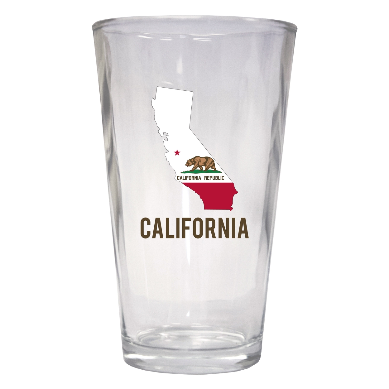 California State Shape Souvenir 16 Oz Pint Glass