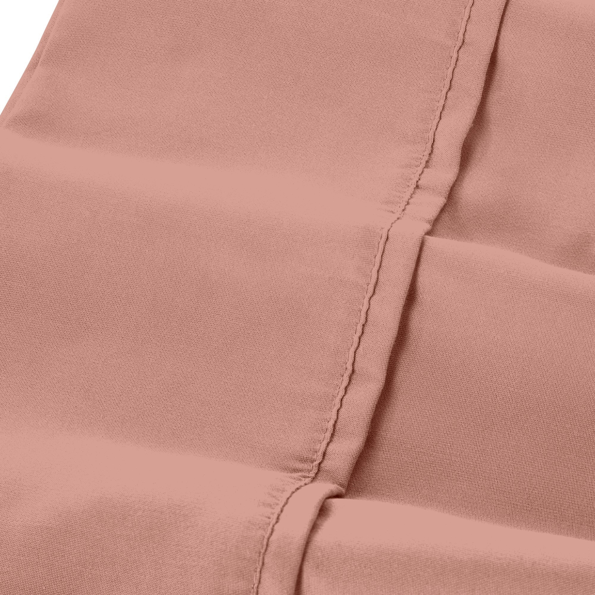 Myla 4 Piece Queen Size Sheet Set, Stitched, Elastic, Silky Pink Microfiber- Saltoro Sherpi