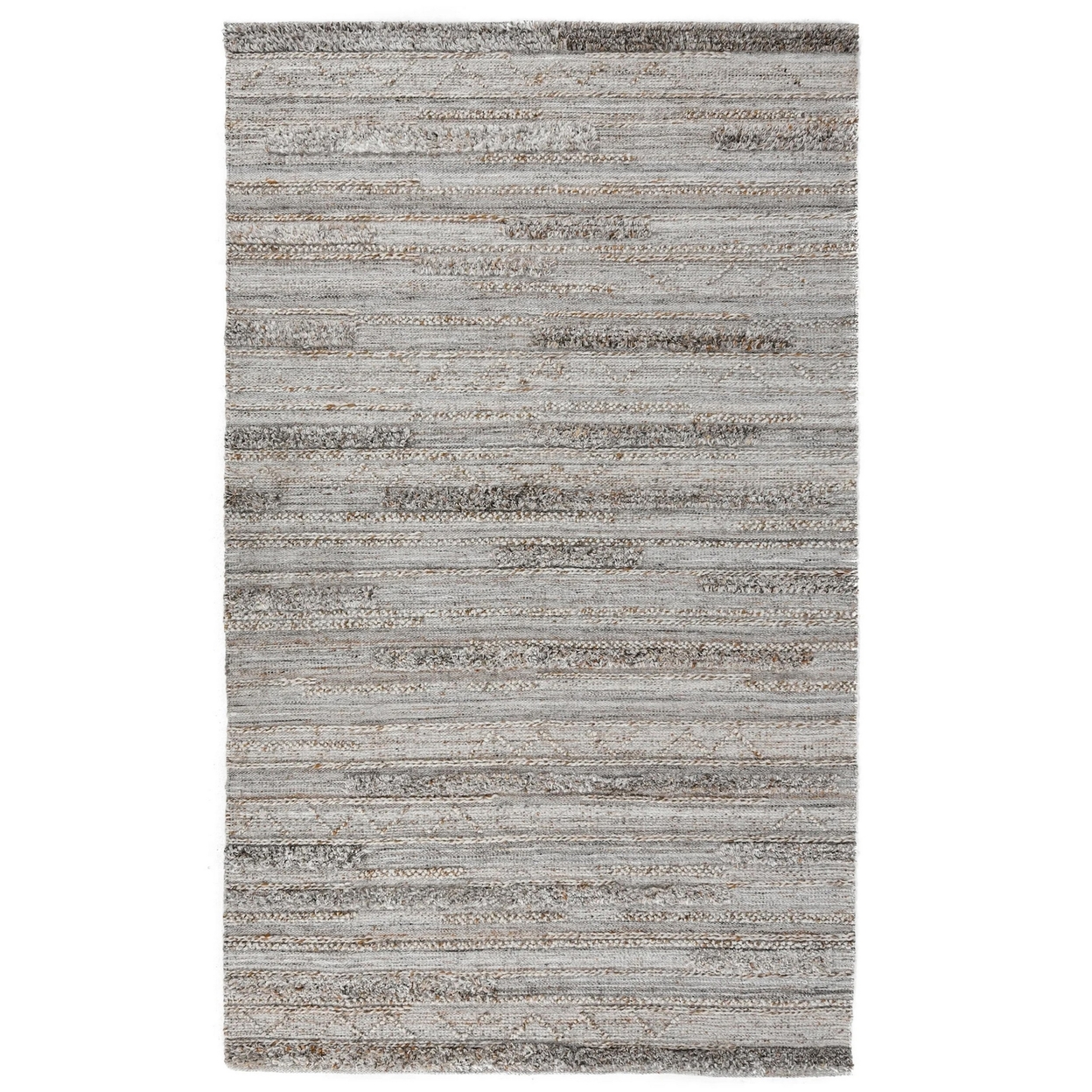 Anny 2 X 3 Indoor Outdoor Small Area Rug, Stripe Patterns, Distressed Gray- Saltoro Sherpi