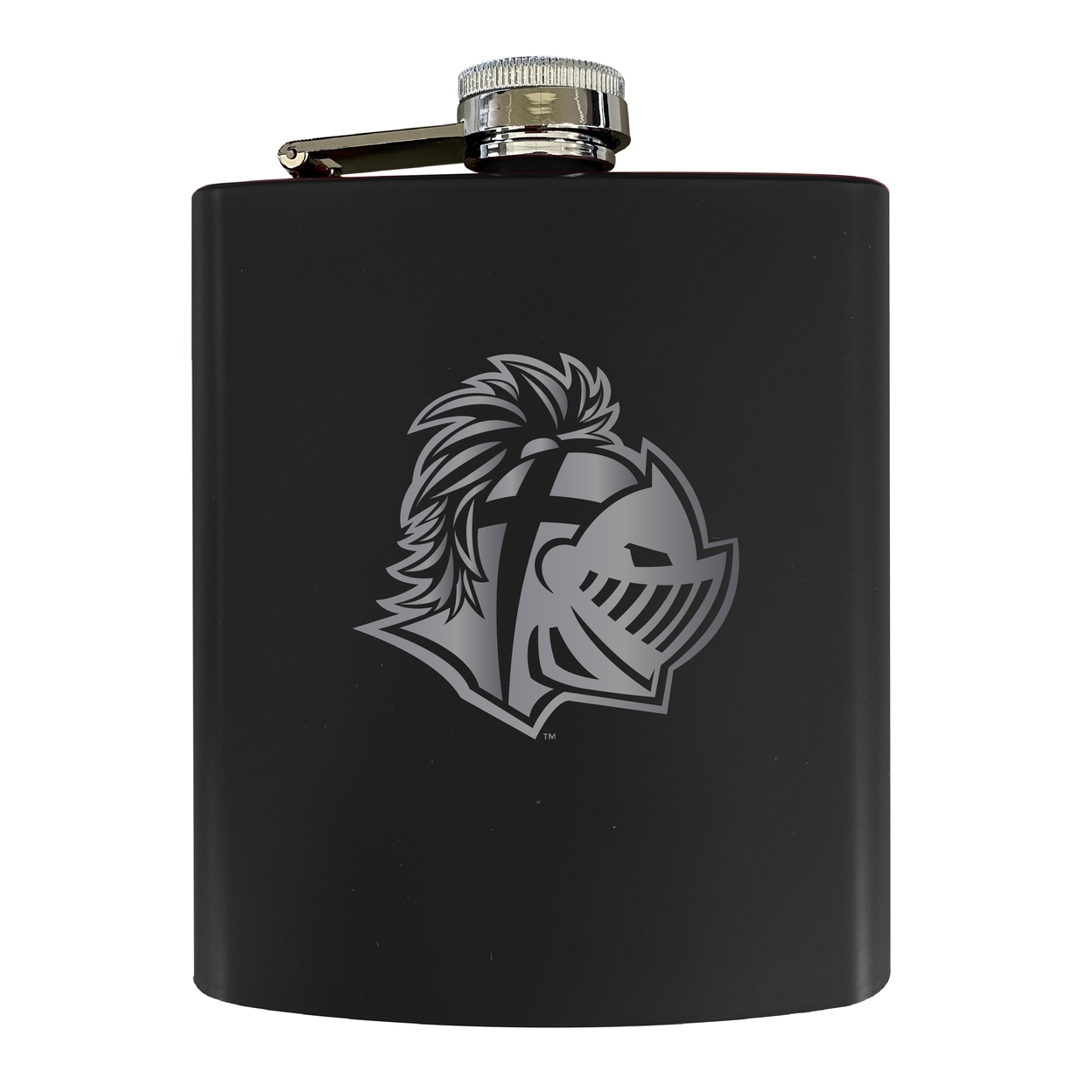 Southern Wesleyan University Stainless Steel Etched Flask - Choose Your Color - Black
