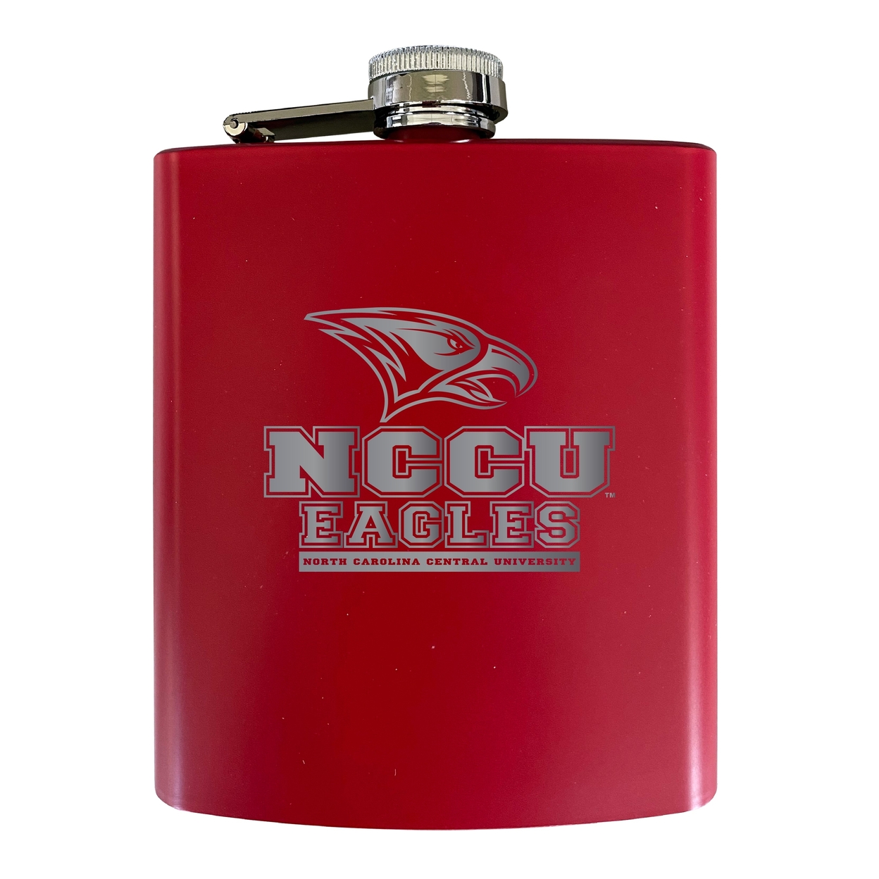 North Carolina Central Eagles Stainless Steel Etched Flask - Choose Your Color - Black