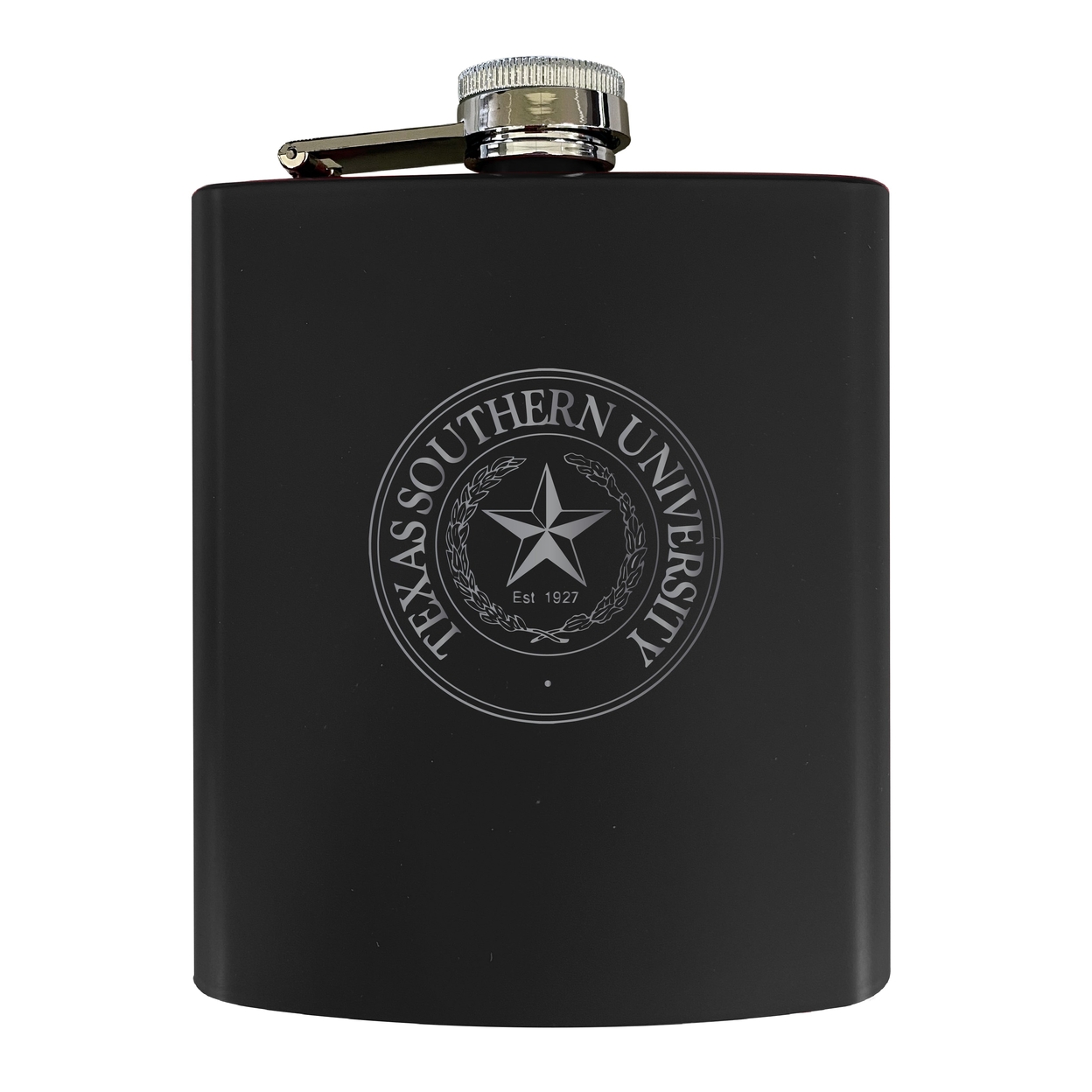 Texas Southern University Stainless Steel Etched Flask - Choose Your Color - Black
