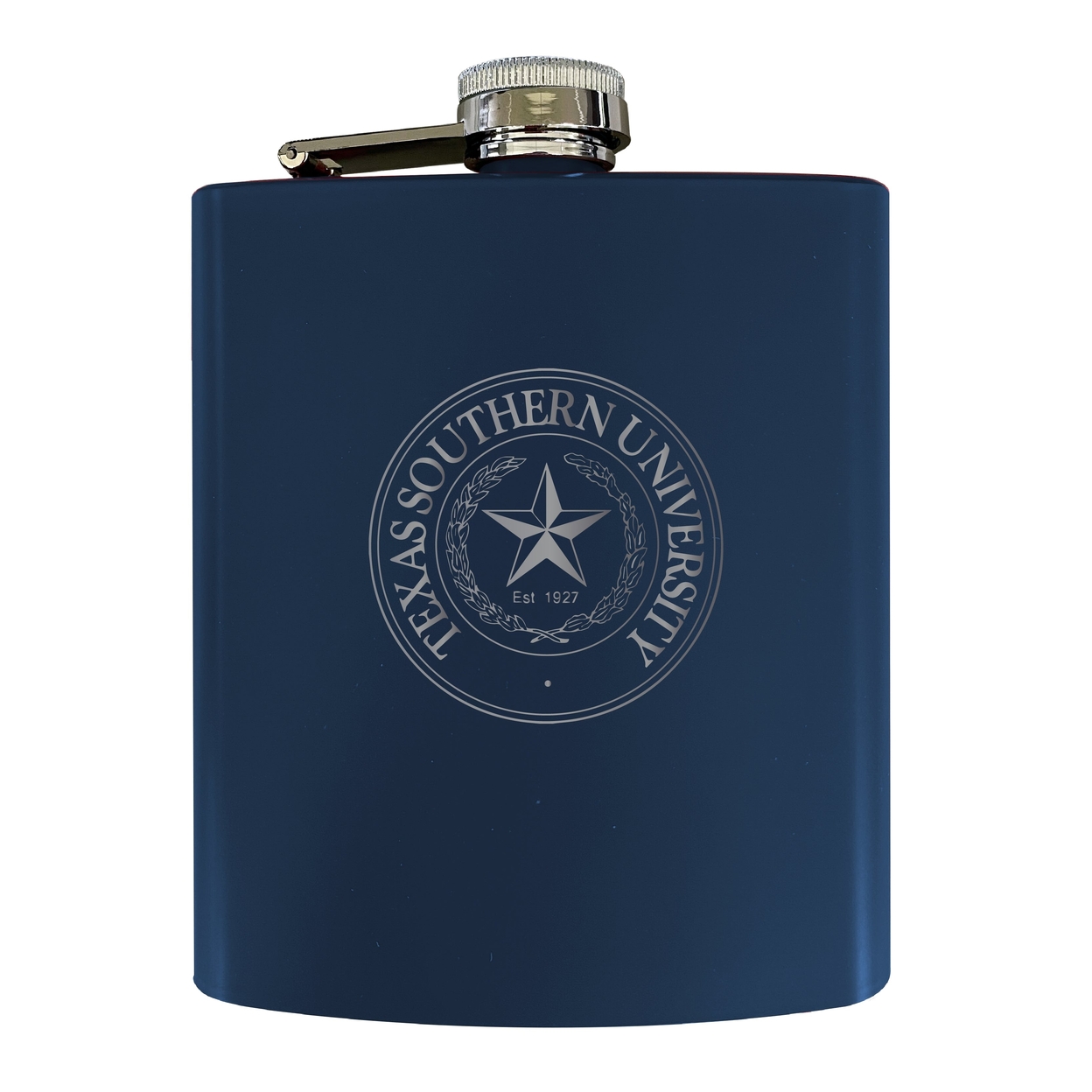 Texas Southern University Stainless Steel Etched Flask - Choose Your Color - Navy