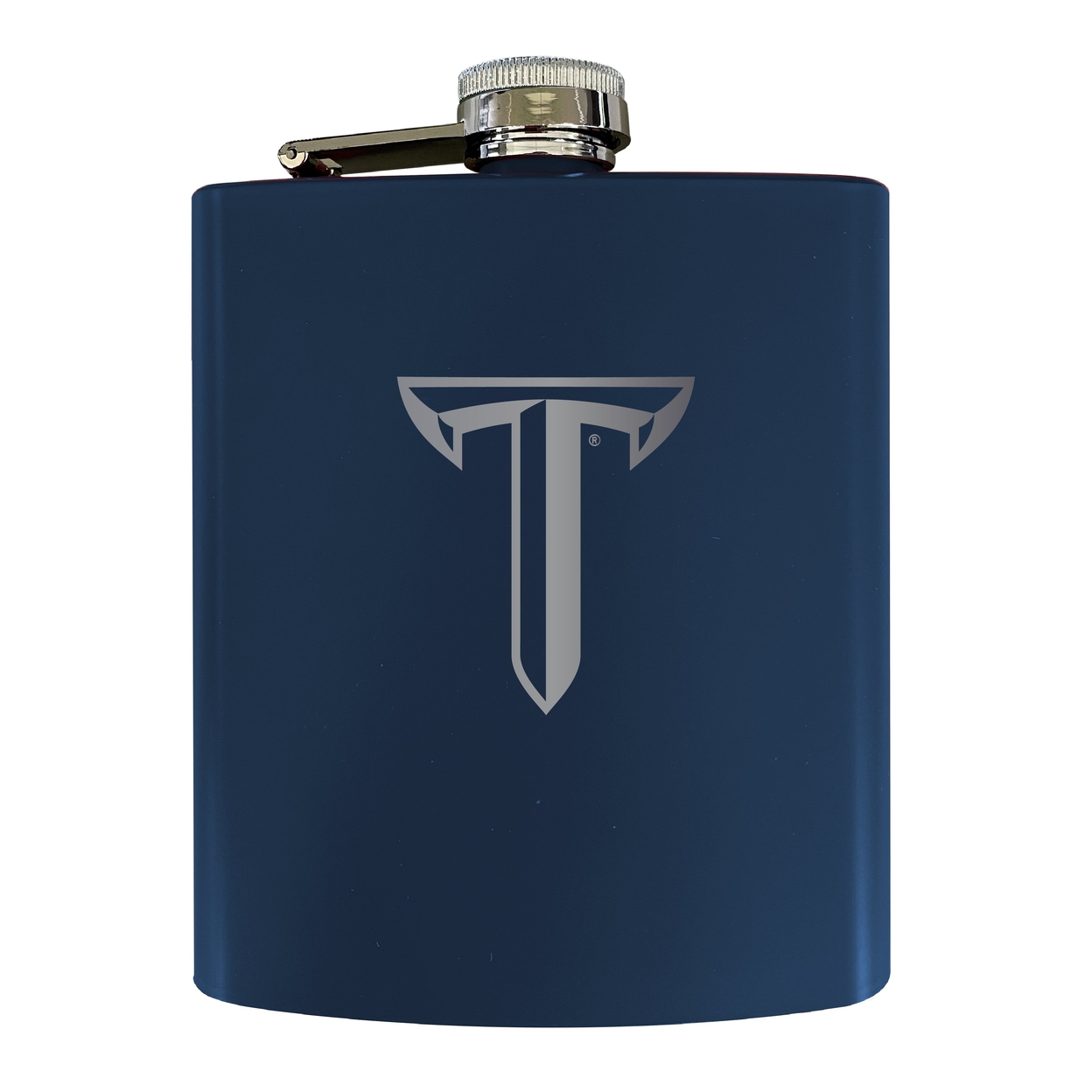 Troy University Stainless Steel Etched Flask - Choose Your Color - Seafoam