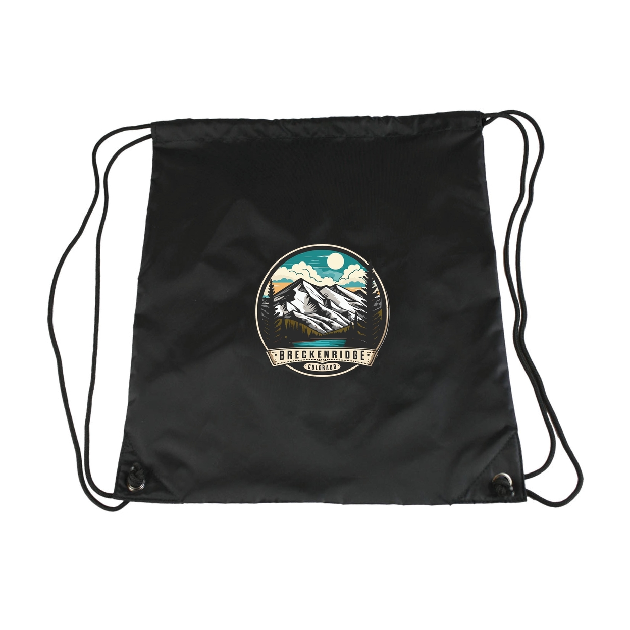 Breckenridge Colorado Design A Souvenir Cinch Bag With Drawstring Backpack Black - Black