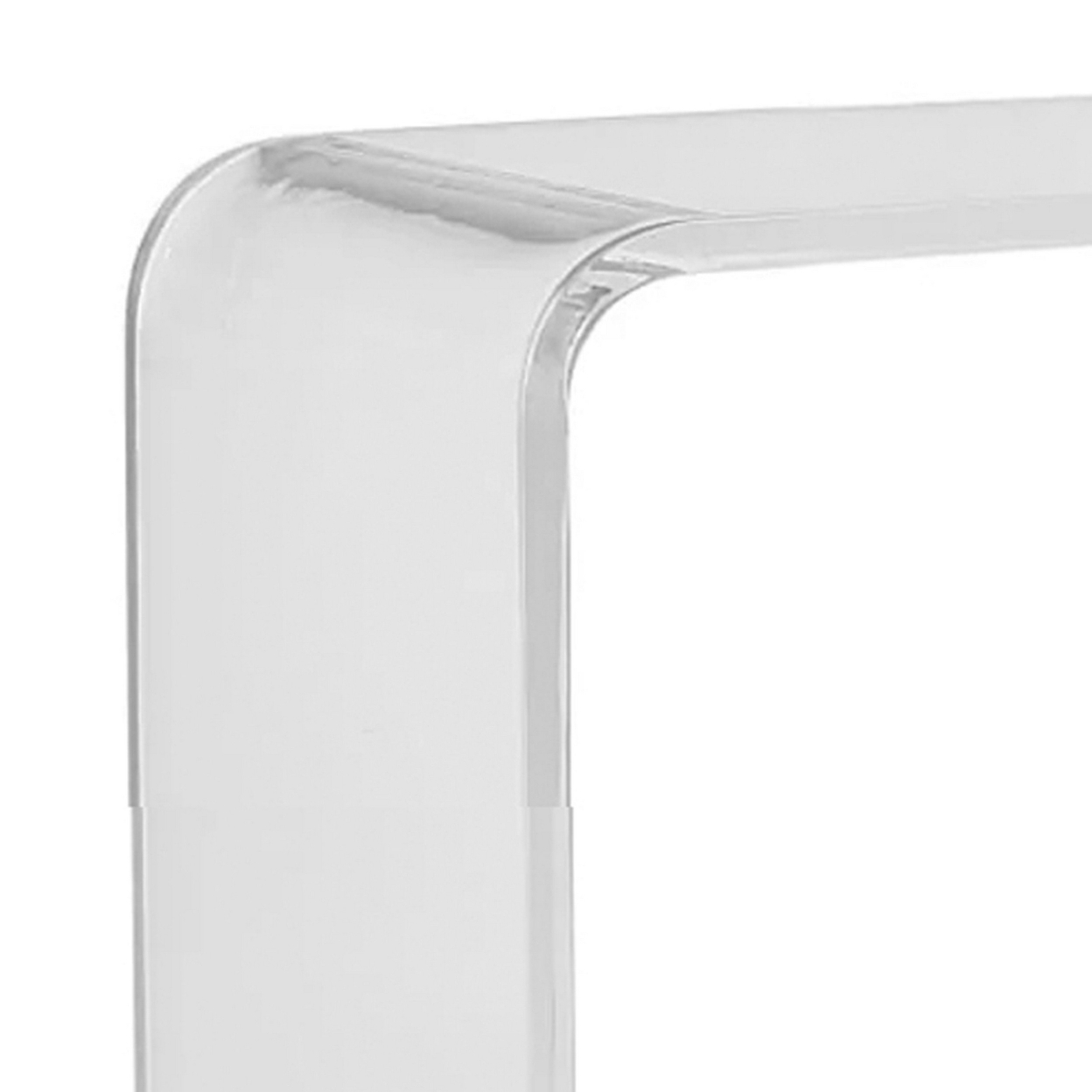 Axa 22 Inch Side End Table, U Shaped Clear Acrylic Frame, Steel Metal Feet - Saltoro Sherpi