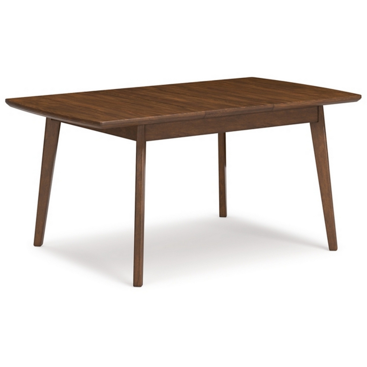 64 Inch Wood Extendable Dining Table With Tapered Legs, Wood Grain, Brown- Saltoro Sherpi