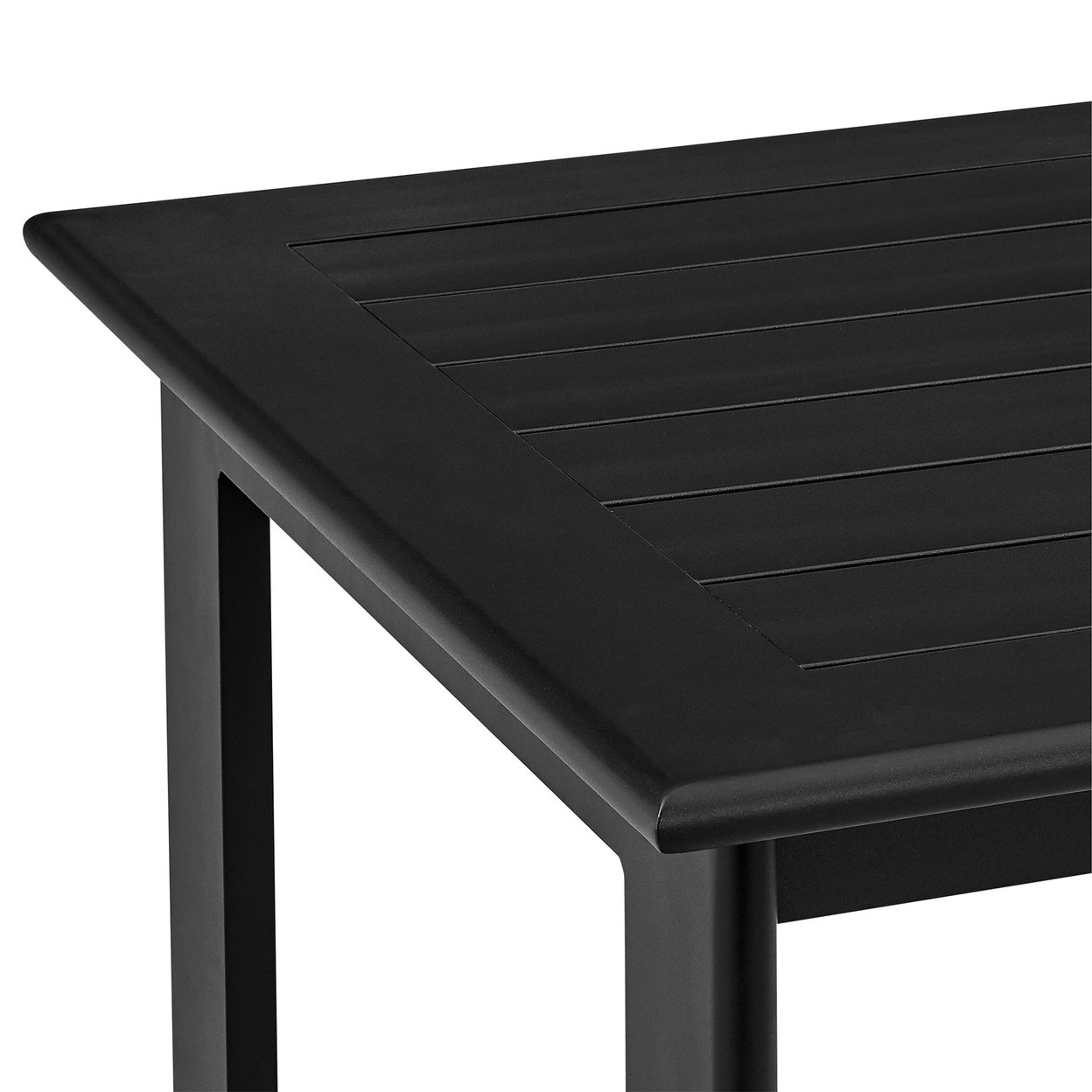 Ollie 59 Inch Patio Bar Height Dining Table, Rectangular Tabletop, Black- Saltoro Sherpi