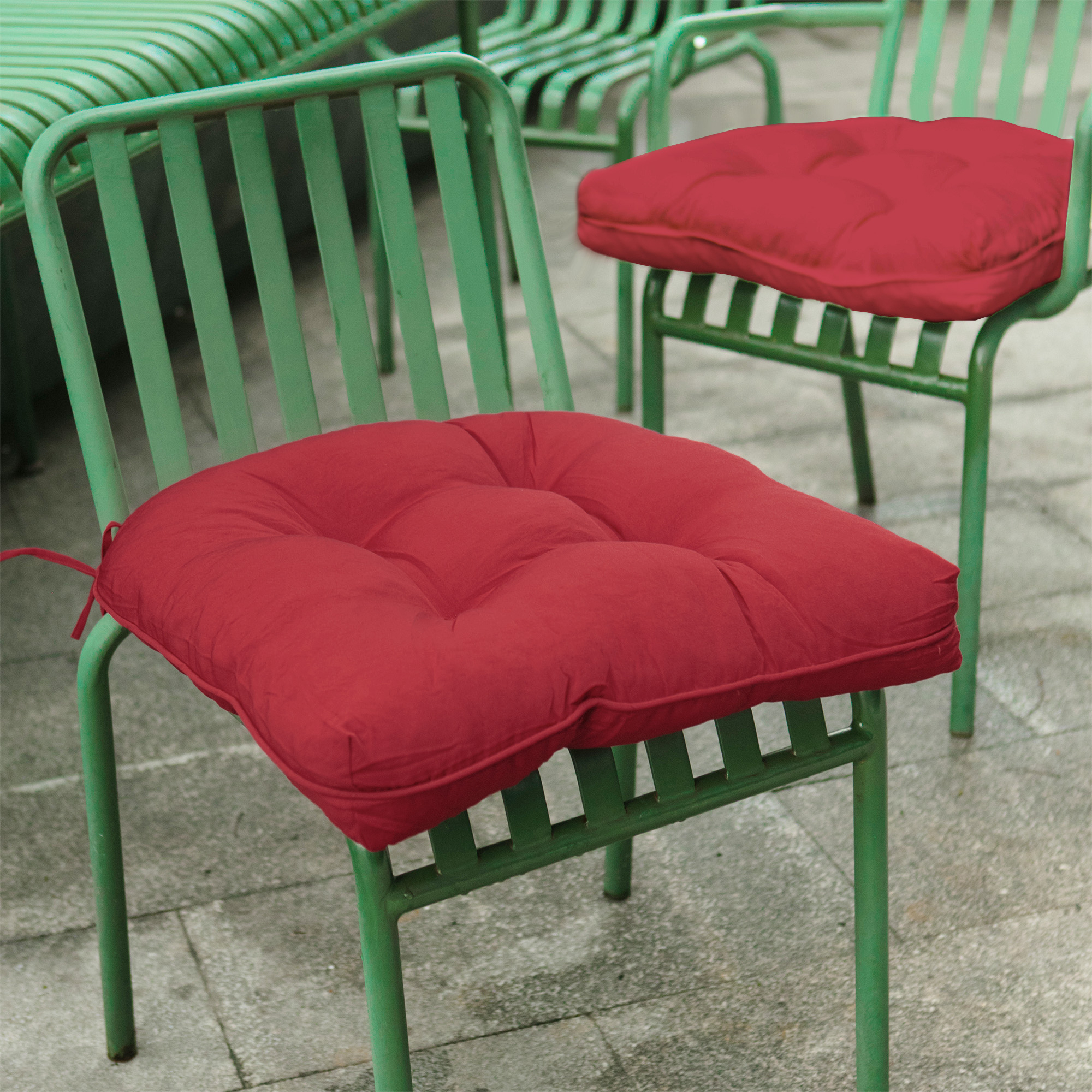 Outdoor Patio Seat Cushion Set Of 2-Waterproof Indoor Outdoor Cushion - Wine