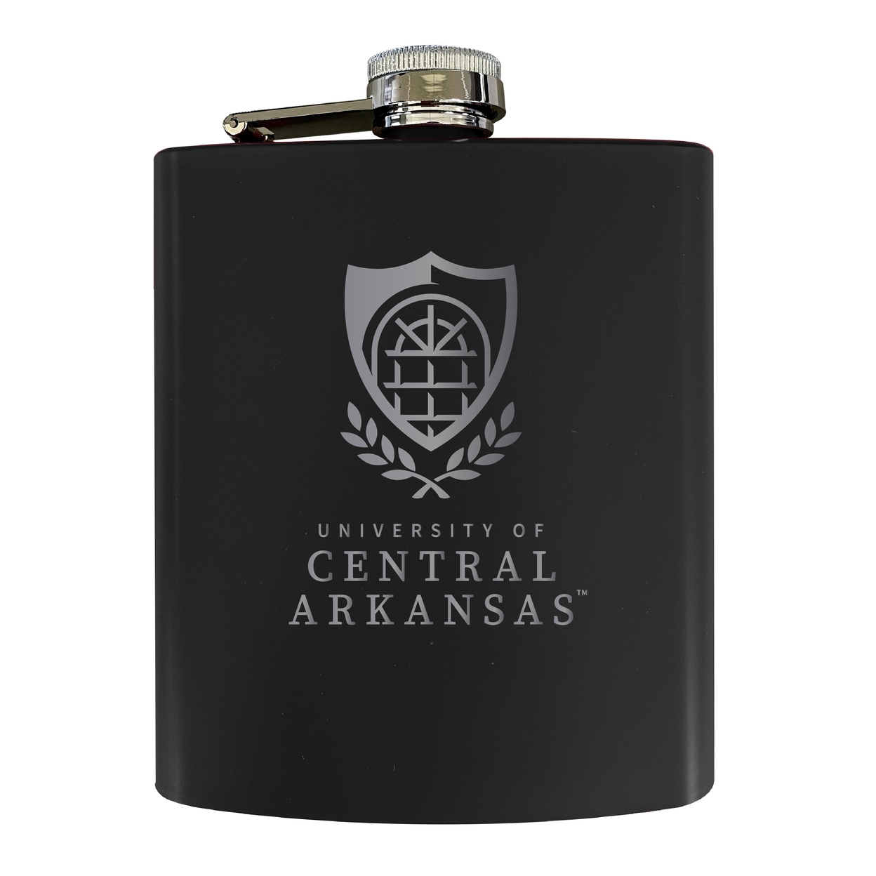 Central Arkansas Bears Stainless Steel Etched Flask - Choose Your Color - Black