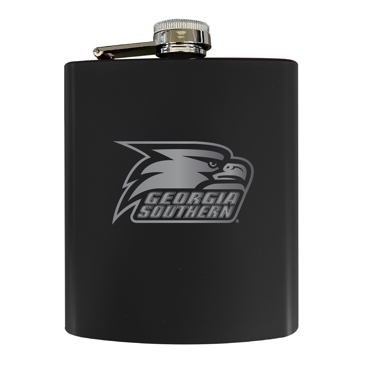 Georgia Southern Eagles Stainless Steel Etched Flask - Choose Your Color - Black