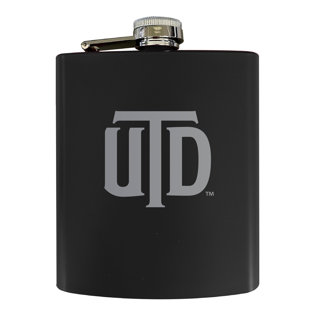University Of Texas At Dallas Stainless Steel Etched Flask - Choose Your Color - Black