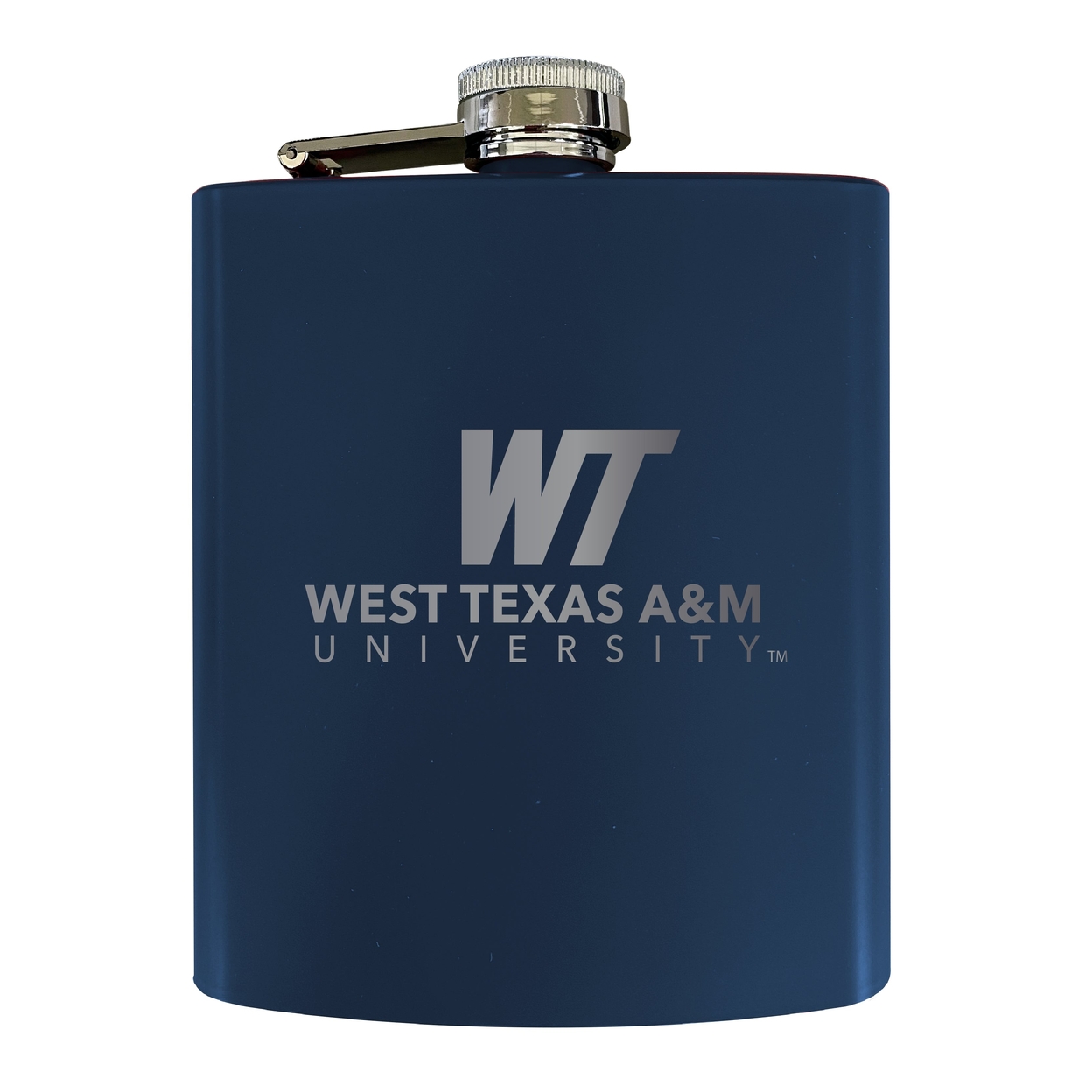 West Texas A&M Buffaloes Stainless Steel Etched Flask - Choose Your Color - Seafoam