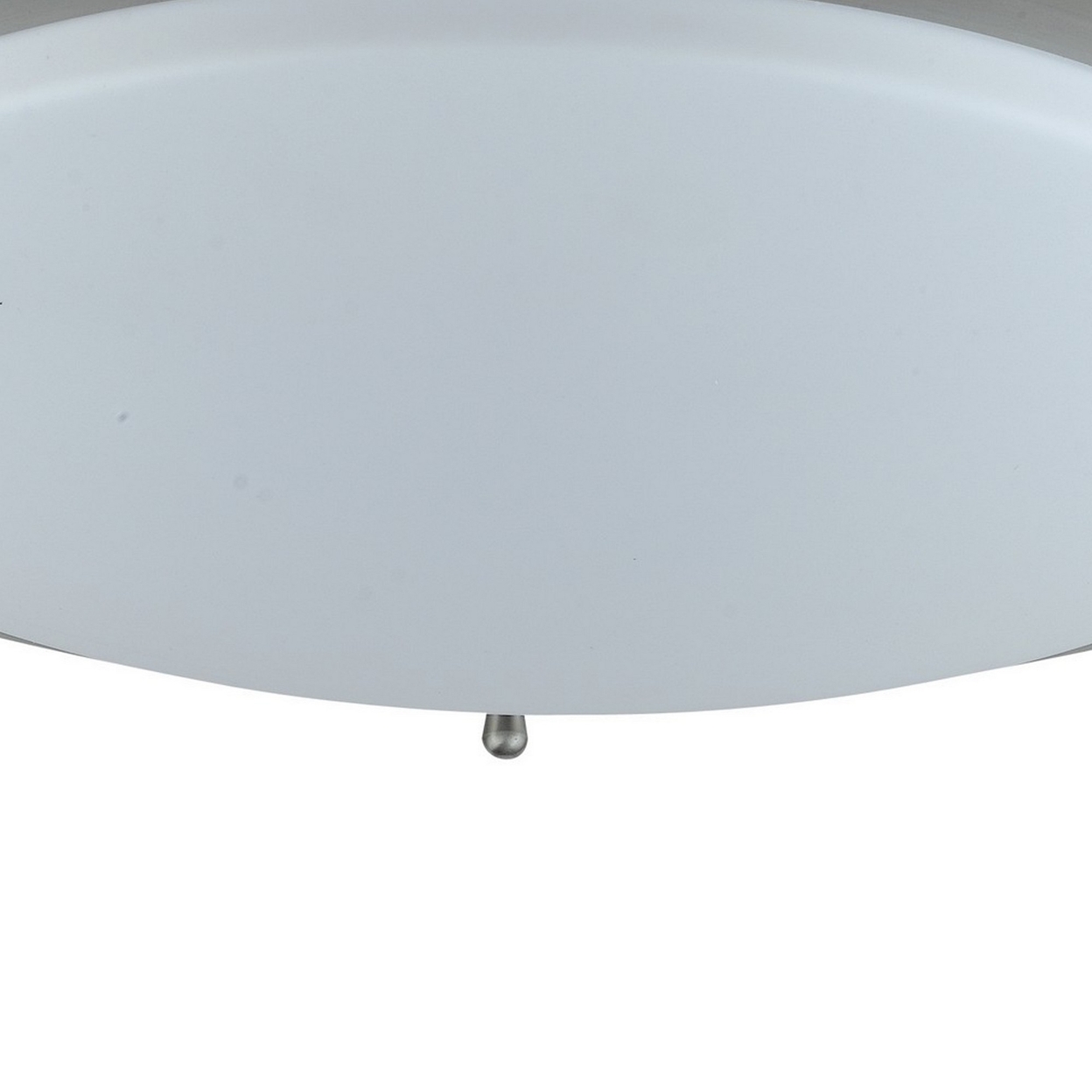 14 Inch Modern Ceiling Lamp With Frosted Acrylic Plate, Steel Trim, White- Saltoro Sherpi