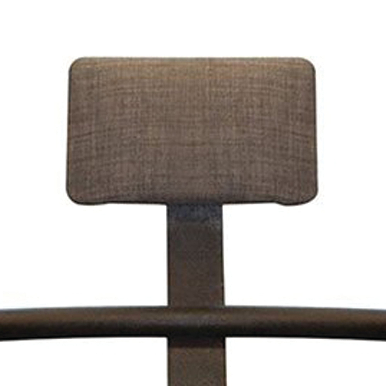 23 Inch Cantilever Chair, Padded Headrest, Wood Seat And Arms, Black Metal- Saltoro Sherpi