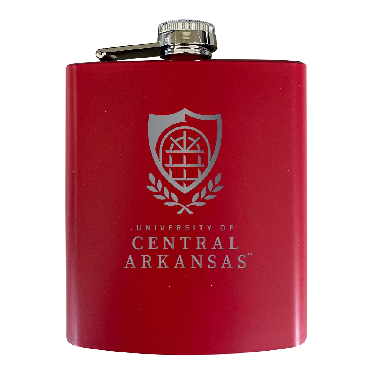 Central Arkansas Bears Stainless Steel Etched Flask - Choose Your Color - Black