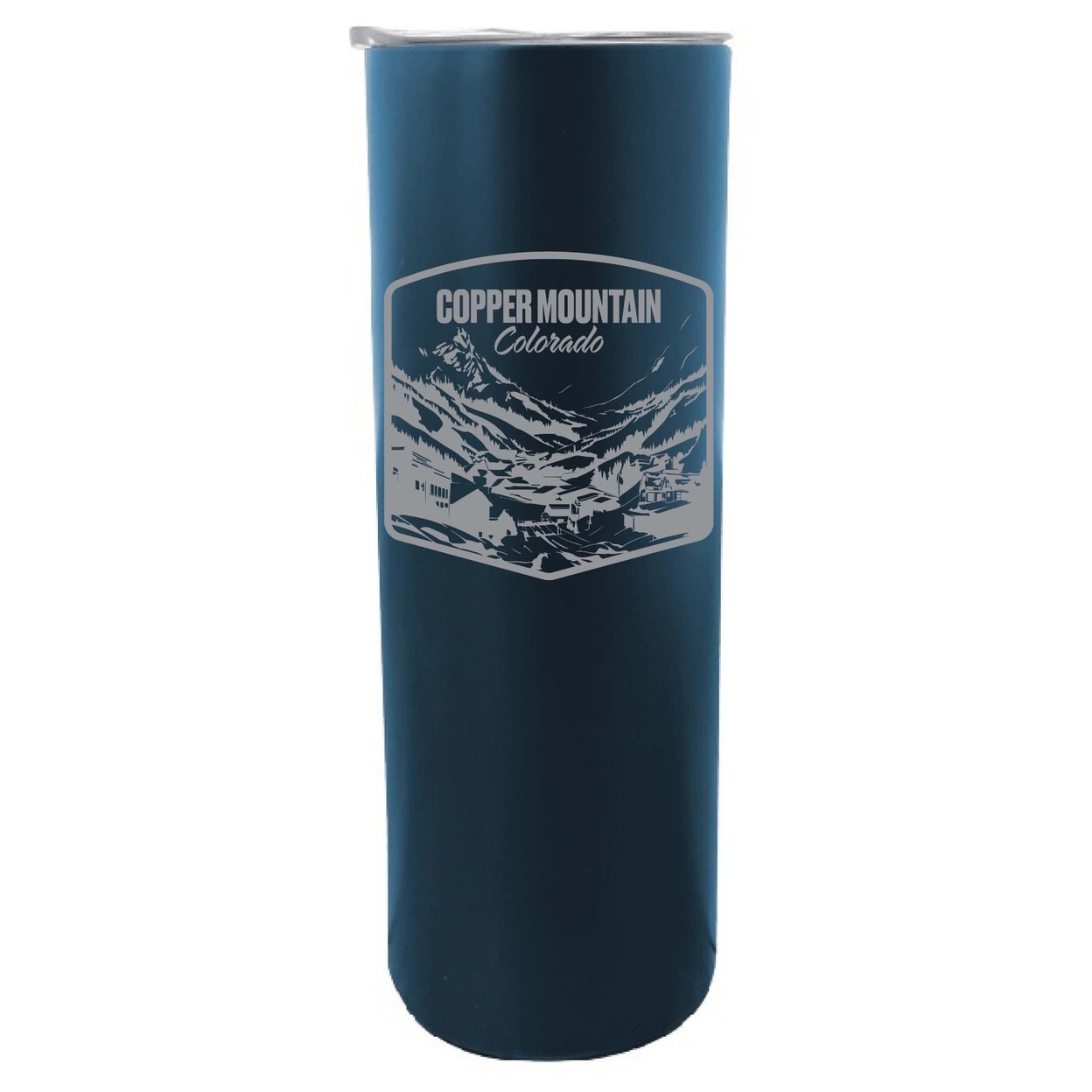 Copper Mountain Souvenir 20 Oz Engraved Insulated Skinny Tumbler - Navy,,2-Pack